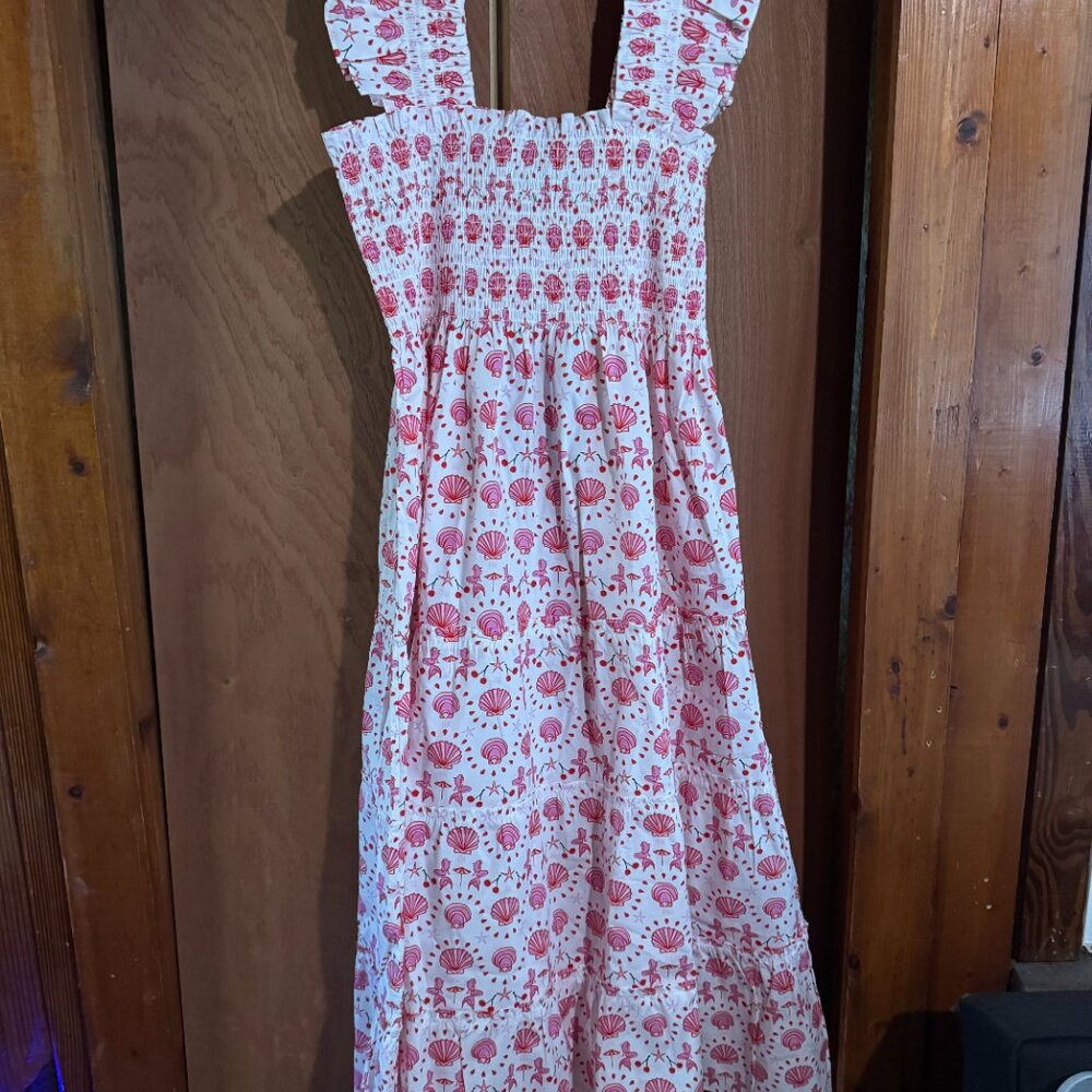 Hill house White with Pink seashell nap dress